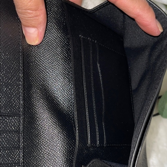 Coach Black Wristlet with Gold Accents Coach Flap Phone Wallet Midnight - Picture 7 of 11